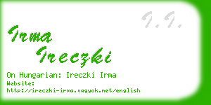 irma ireczki business card